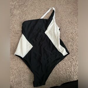 Black and white swimsuit